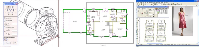 CAD Drawing in DXF File - Engineering, Architecture and Fashion Design Examples