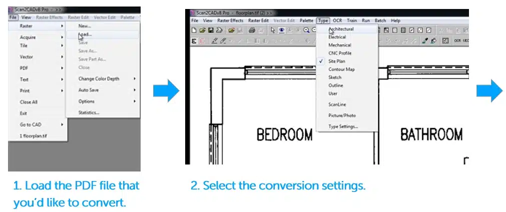 Step by step guide to PDF-to-DXF Conversion