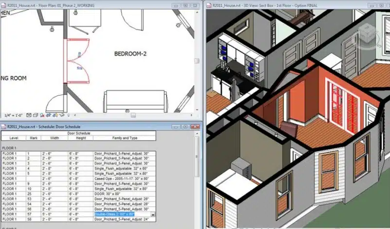 Sample DWG file of a house - with 2D, 3D and data
