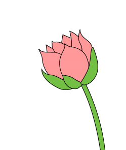 A line art image of a flower