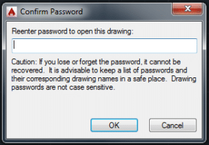 screenshot of autocad password