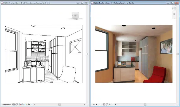 example of 3d design visualisation in revit
