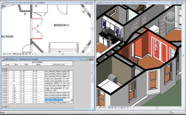 example of revit's scheduling system