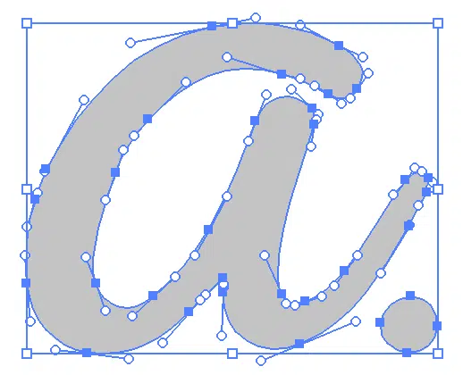 Image of a manually traced letter