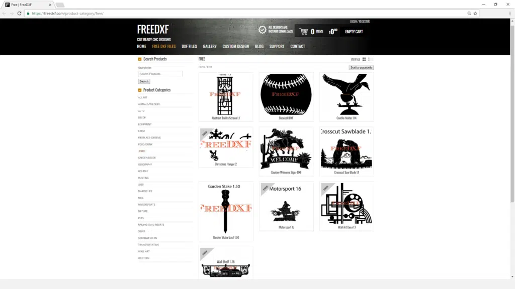 Screenshot of freedxf.com