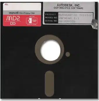 History of AutoCAD - 1982 Floppy Disk