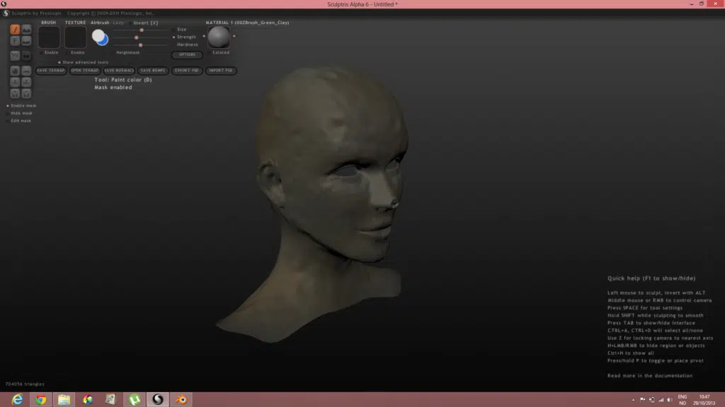 Screenshot of Sculptris