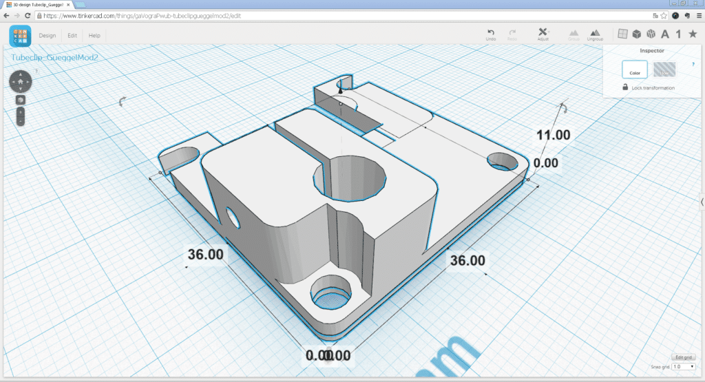 Screenshot of TinkerCAD