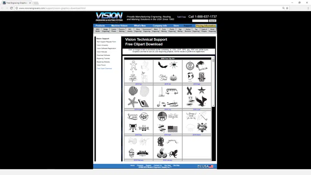 Screenshot of visionengravers.com