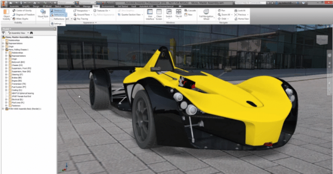 Rendering of a car in Autodesk Inventor