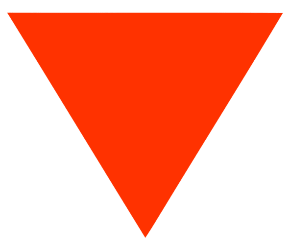 Upside down red triangle