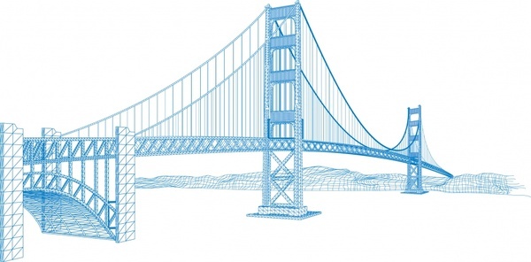 A vector drawing of a bridge