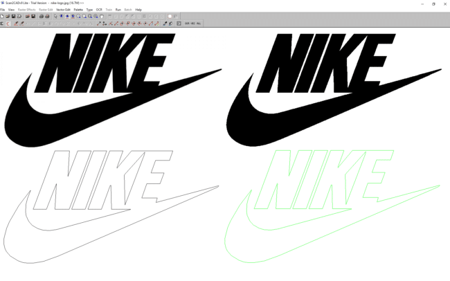 Vectorization process for Nike logo