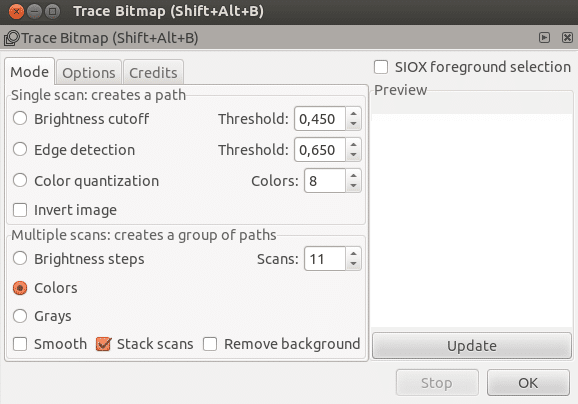 Inkscape's Trace Bitmap feature
