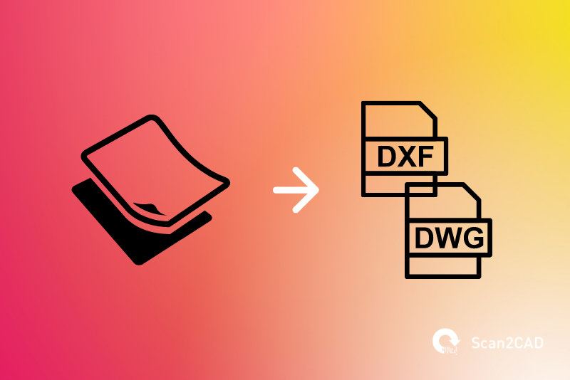 paper file converted to dxf and dwg