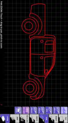 Screenshot of a car sketch on AndCAD