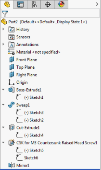 Screenshot of the Design Tree in SolidWorks