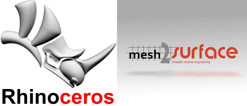 Rhinoceros 3D and Mesh2Surface logos