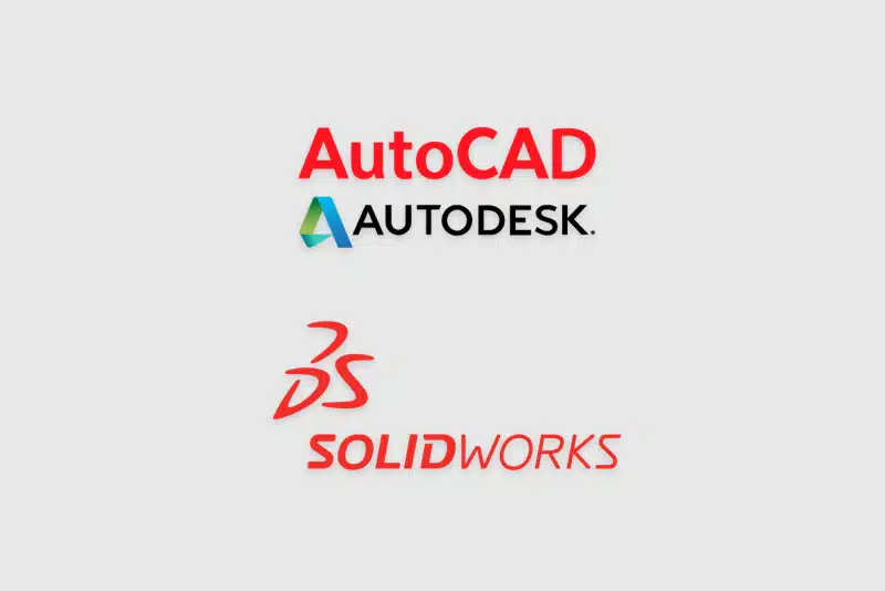 AutoCAD and SolidWorks logos
