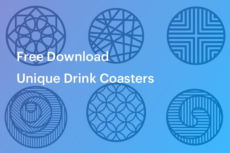 Free Downloads - Drink Coasters - DXF Design Preview