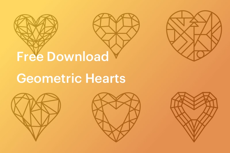 Free Downloads - Geometric Hearts - DXF Design Preview