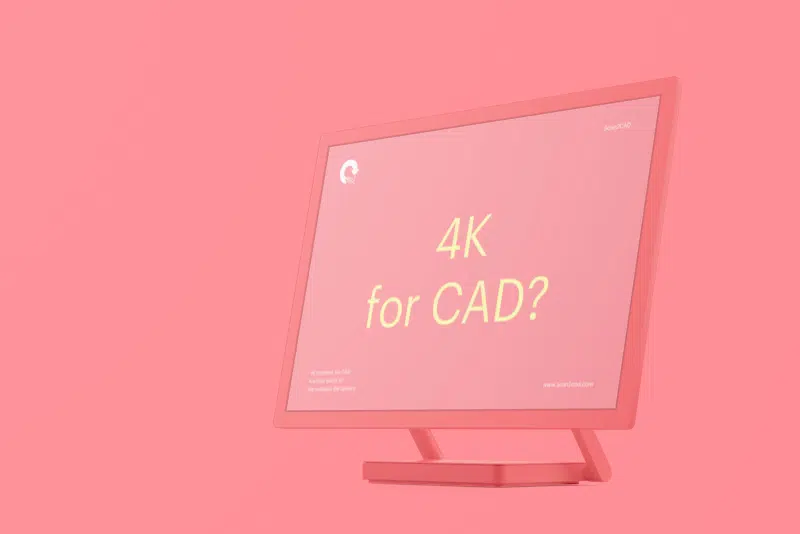 Pink mockup of computer monitor - 4K for CAD?