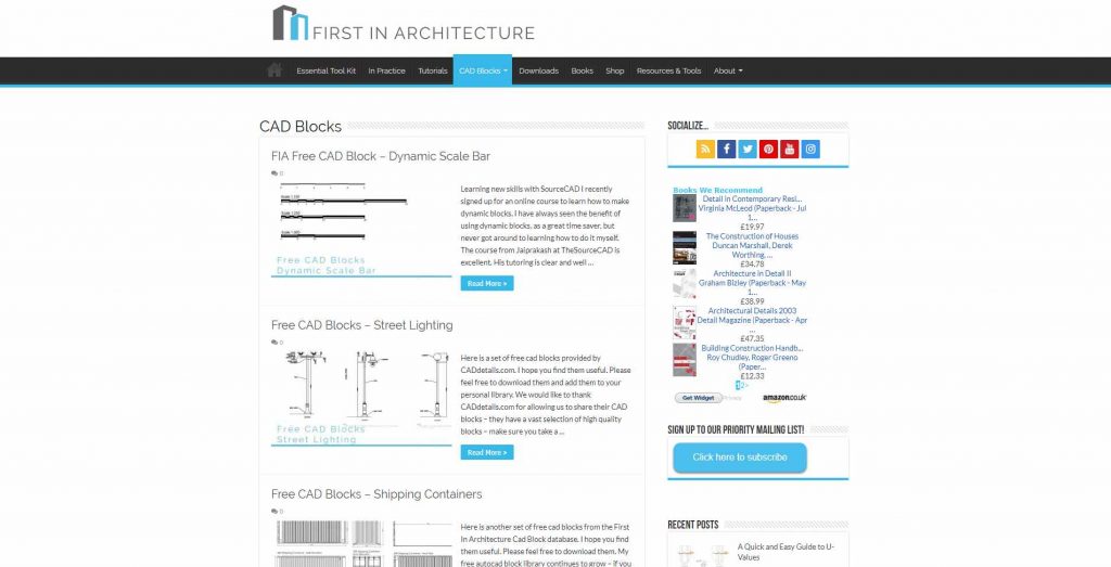 Screenshot of First in Architecture blocks
