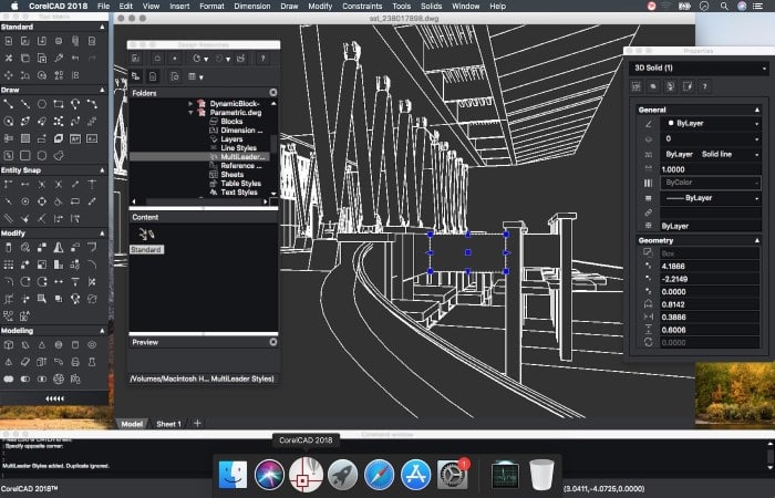 Screenshot of CorelCAD for Mac