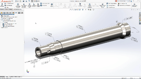 screenshot of tolerance-based machining in SolidWorks CAM 2019