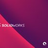 Solidworks logo on red background
