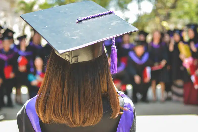 A student on graduation day