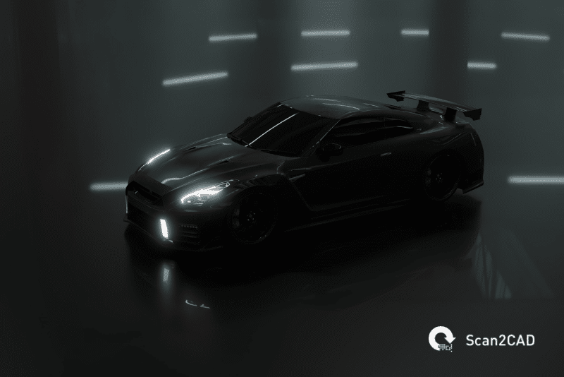 3D rendering of a sports car
