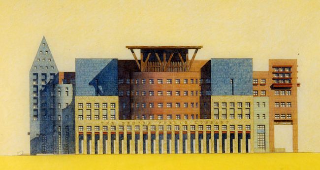 Michael Graves' drawing of the Denver Public Library