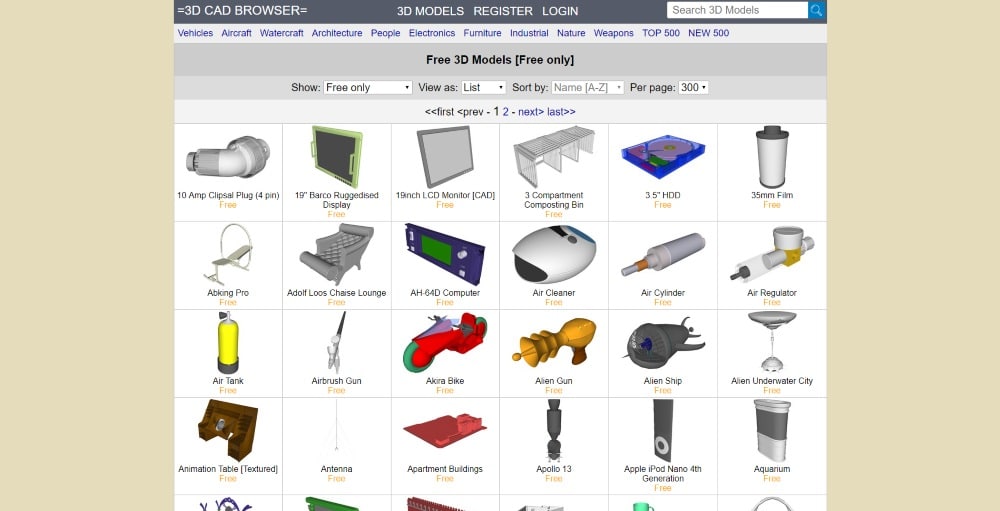 Screenshot of 3D CAD Browser