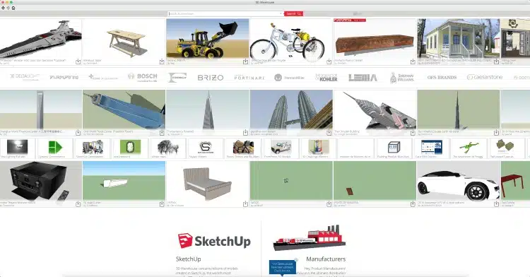 Screenshot of SketchUp's 3D Warehouse