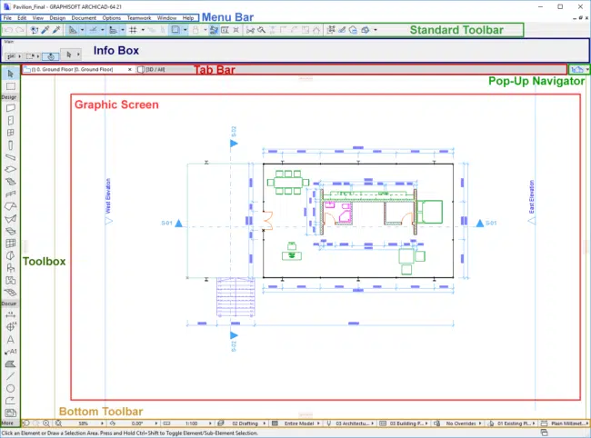 ArchiCAD interface sections