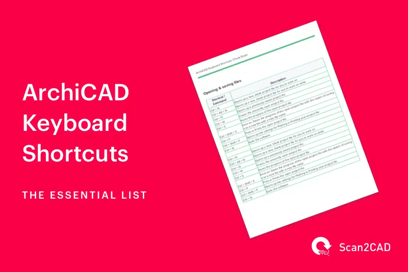 ArchiCAD Keyboard Shortcuts - PDF cheat sheet preview