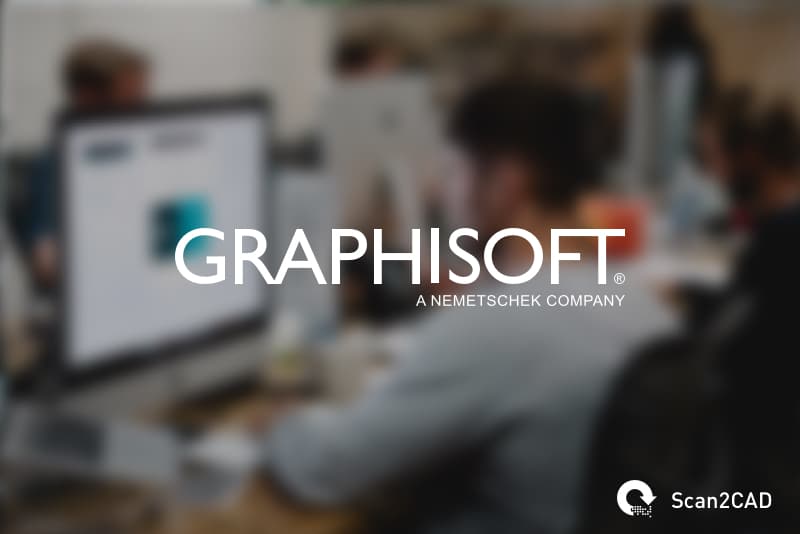 People in office using computers - Graphisoft logo