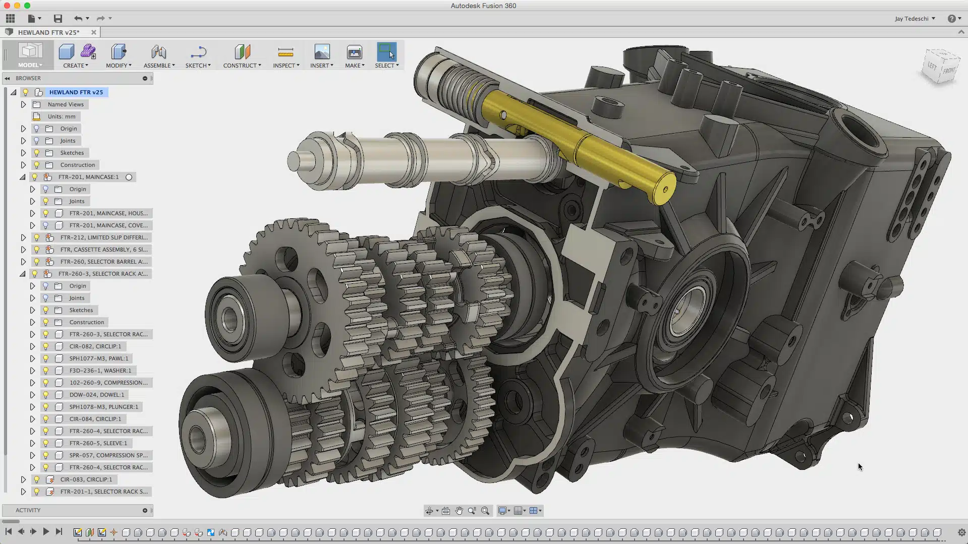 part model in Fusion 360