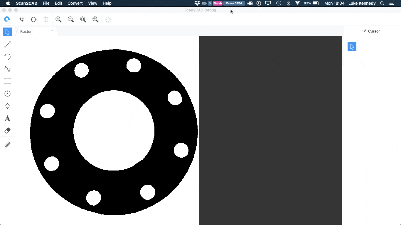 Convert gasket image to vector with Scan2CAD