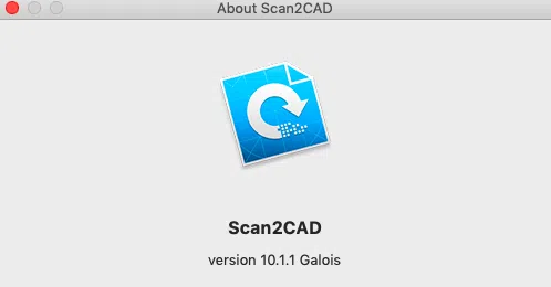 Version name and number of Scan2CAD software