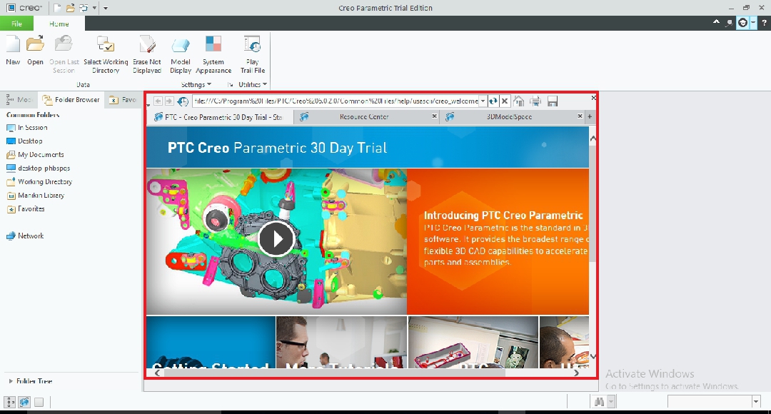 PTC Creo browser screenshot