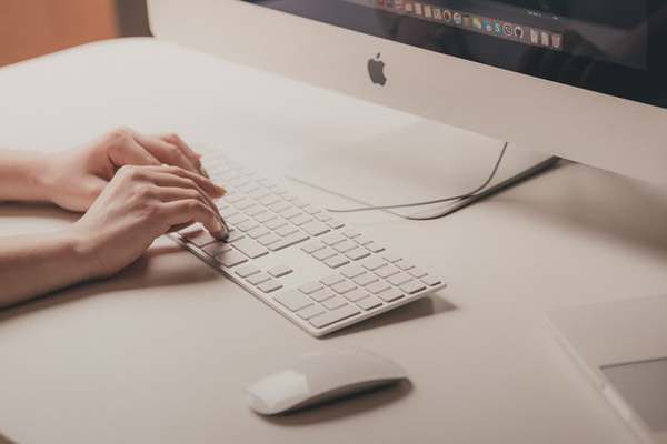 computer keyboard on desk