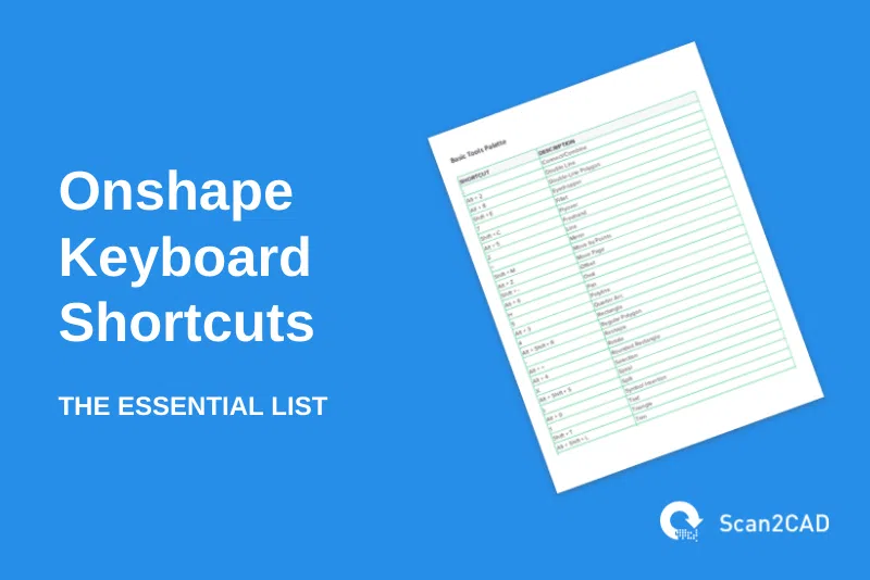 PDF of Onshape keyboard shortcuts