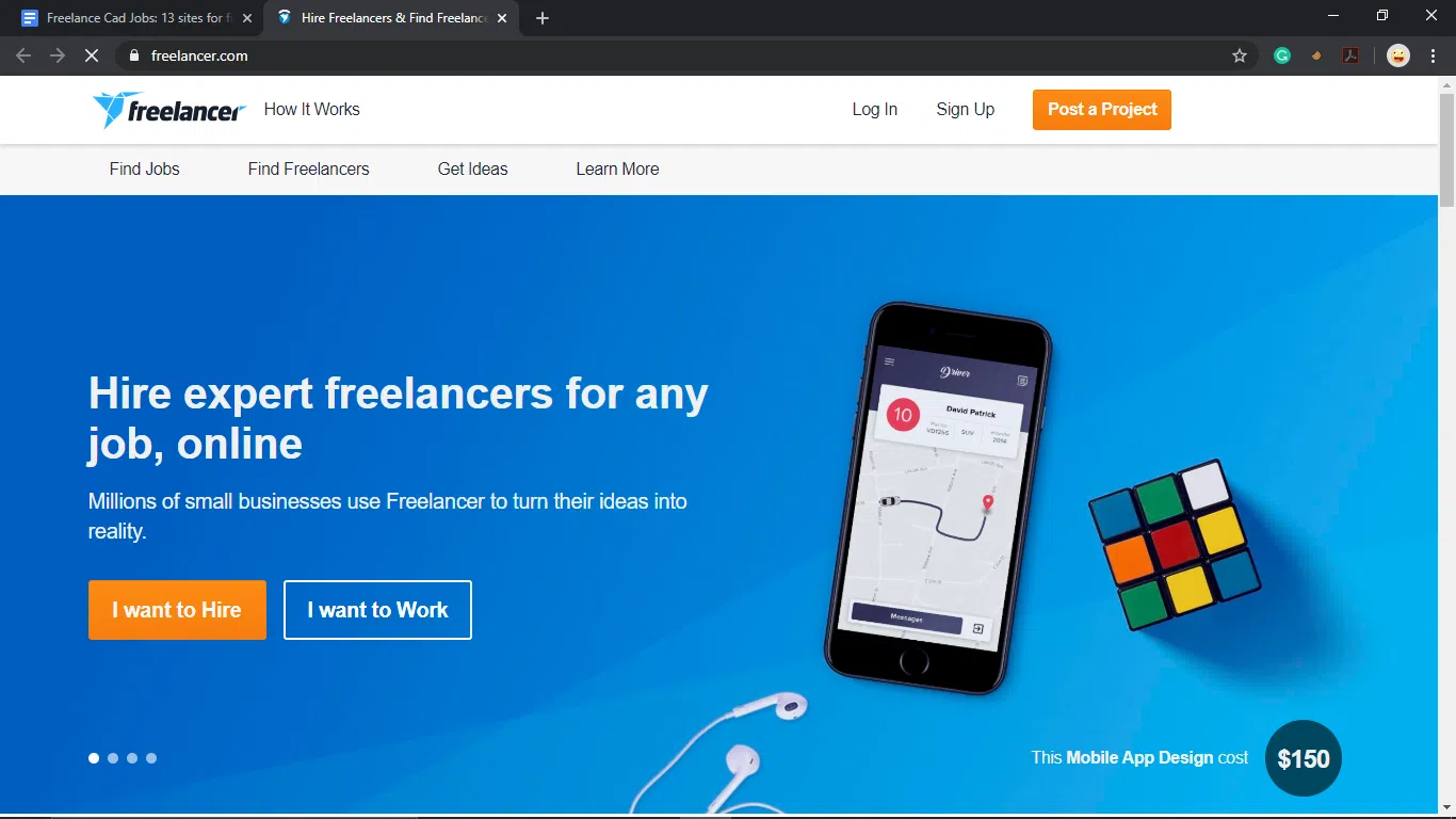 Freelancer homepage