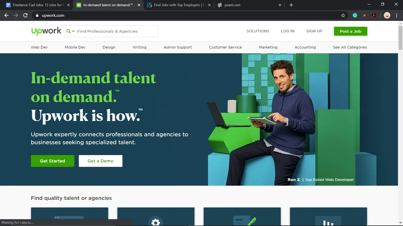 Upwork homepage