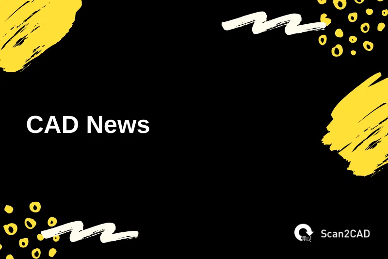 CAD News - yellow and white shapes on black background