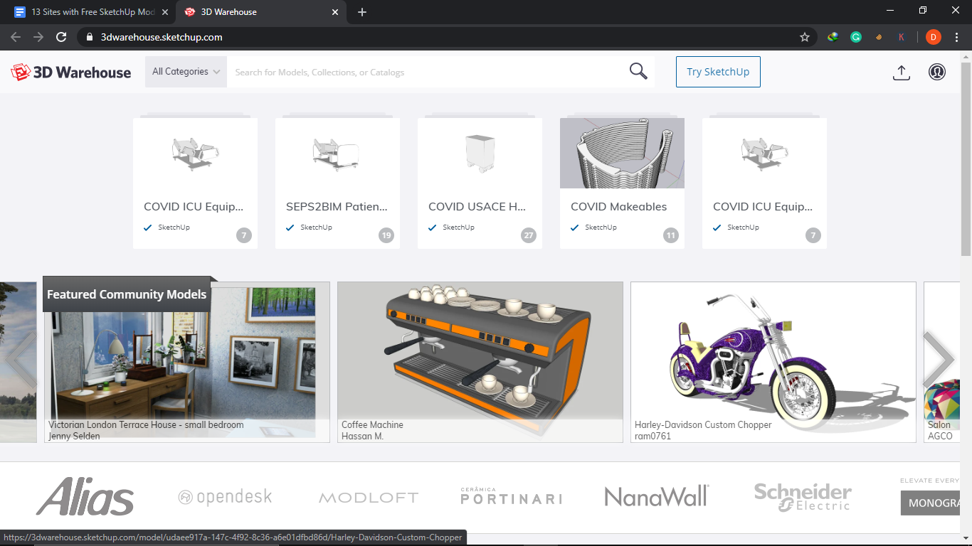 3D+warehouse homepage