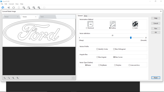 Convert Raster Image Window