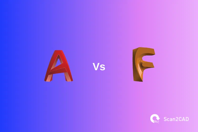 AutoCAD vs Fusion 360 application logos